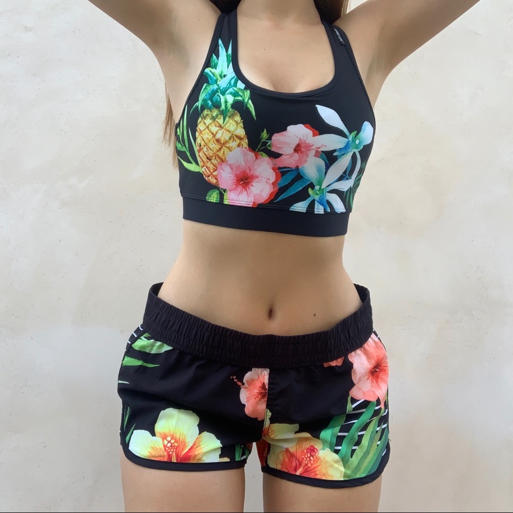 Tropical Shorts and Sports Bra SET